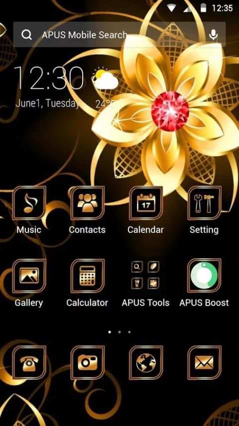 Golden flower theme स्क्रीनशॉट 1