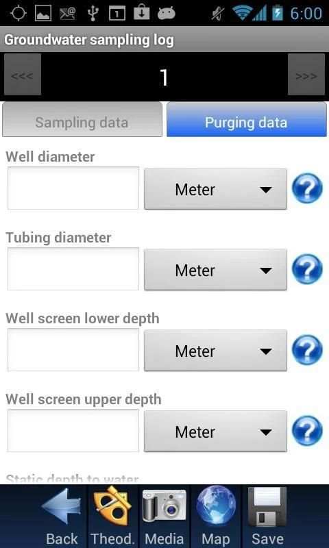 Groundwater sampling log screenshot 5