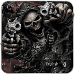 Devil Death Skull Gun Keyboard Theme أيقونة