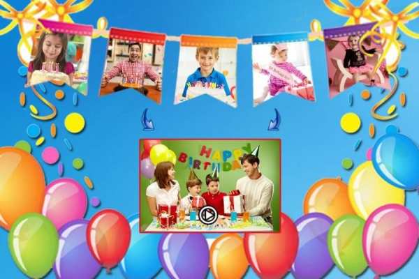 Birthday photo video maker скриншот 3