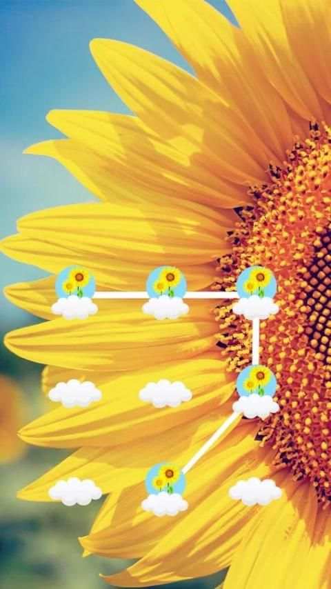 Sunflower APP Lock Theme Flower Pin Lock Screen screenshot 3