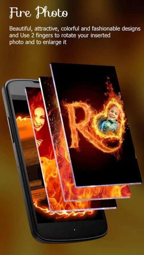 Fire Text Photo Frame скриншот 2