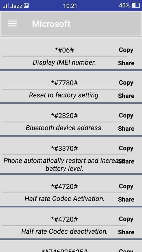Secret Codes Of Android Phones скриншот 1