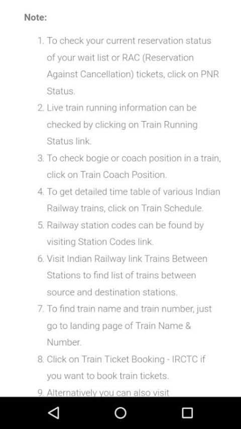 railway enquiry screenshot 2