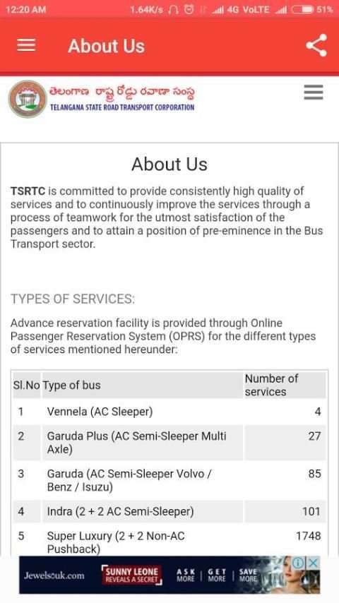 TSRTC Online Bus Booking App screenshot 1
