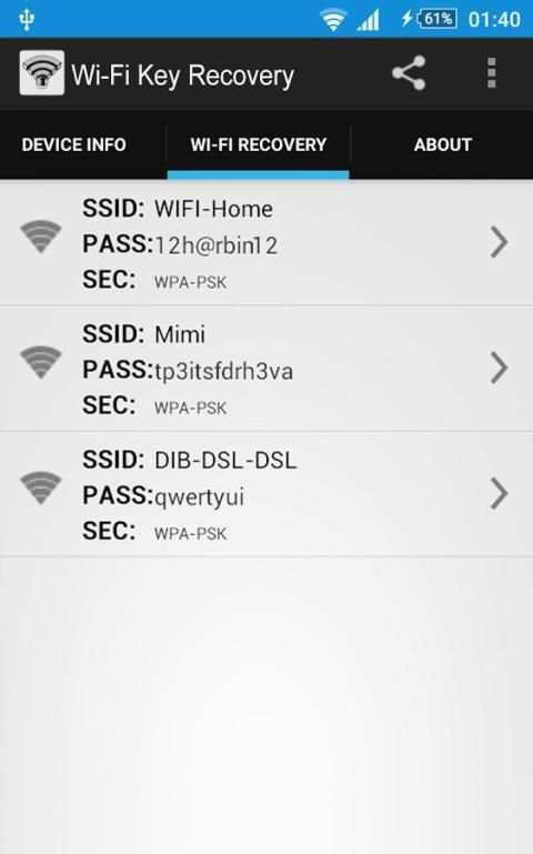 WiFi Key Recovery स्क्रीनशॉट 4
