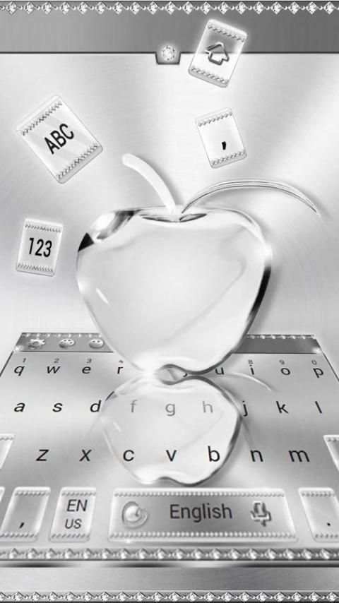 Crystal Silver Keyboard Theme скриншот 1