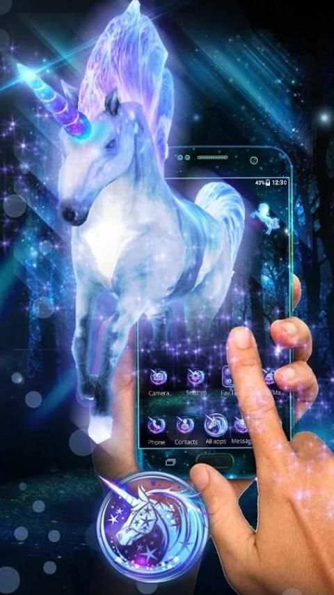 3D Dreamy Unicorn Galaxy Theme screenshot 2