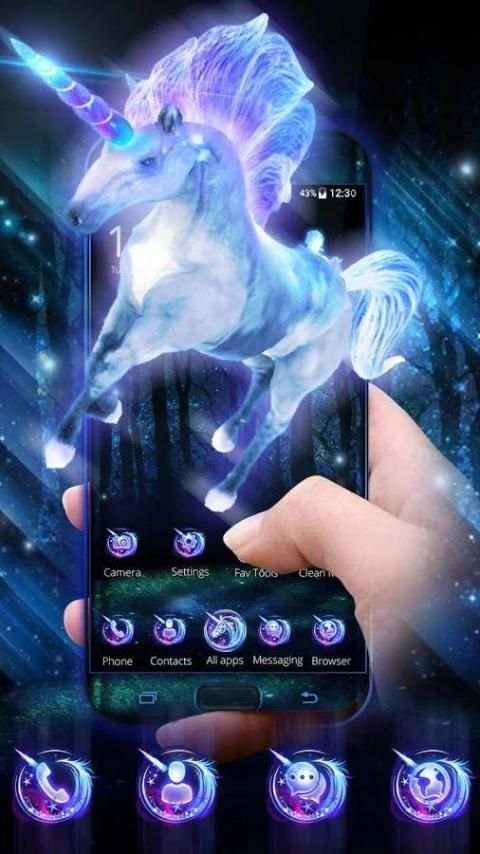 3D Dreamy Unicorn Galaxy Theme screenshot 4