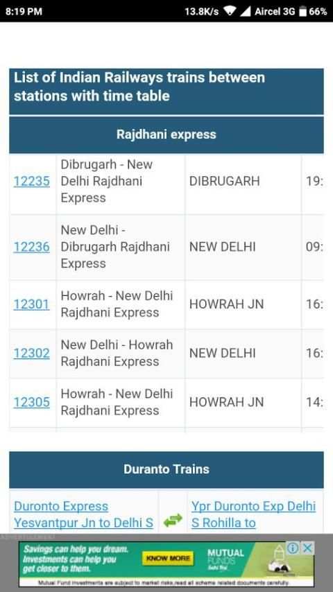 Indian railway timetable स्क्रीनशॉट 1