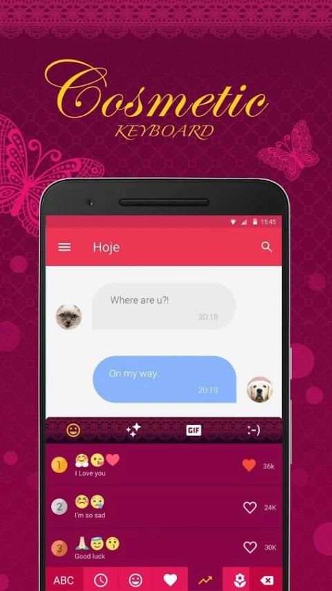 Cosmetic Girl Keyboard Theme скриншот 2
