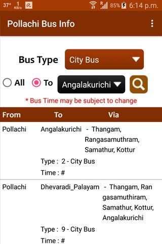 Pollachi Bus Info screenshot 2
