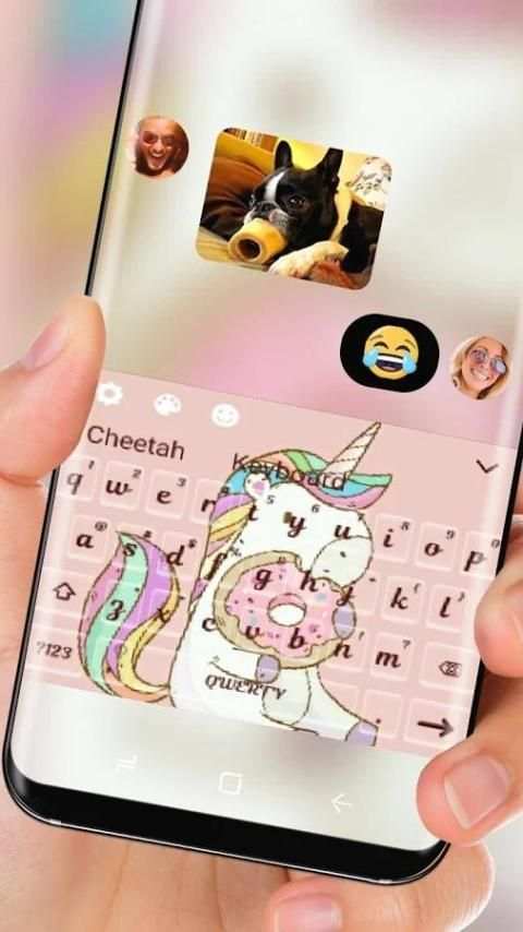 Foodie Unicorn Keyboard Theme screenshot 1