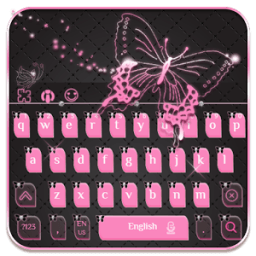 Pink Black Butterfly Keyboard أيقونة