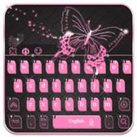 Pink Black Butterfly Keyboard