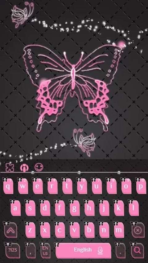 Pink Black Butterfly Keyboard 3 تصوير الشاشة