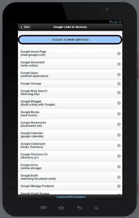 Links to © Google Services screenshot 3