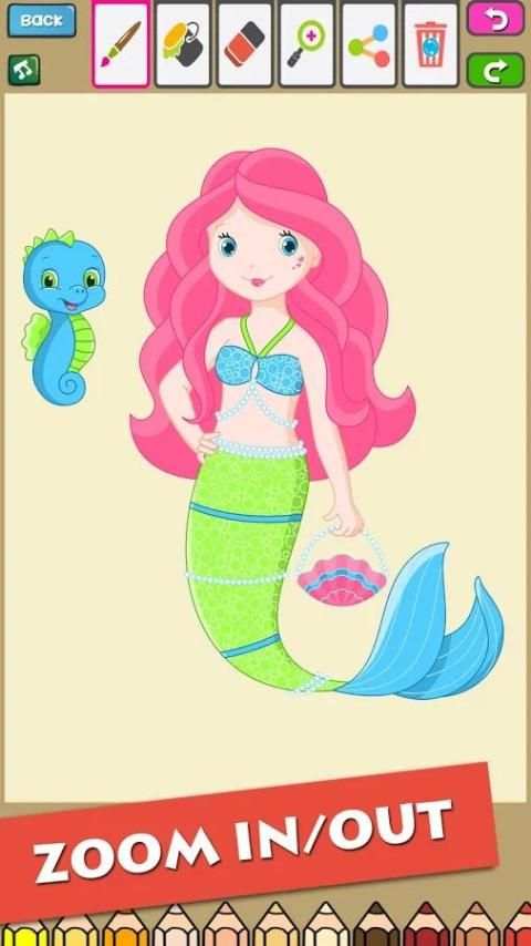 Little Mermaid Coloring Book скриншот 2
