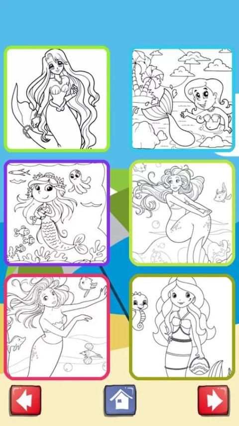 Little Mermaid Coloring Book 4 تصوير الشاشة