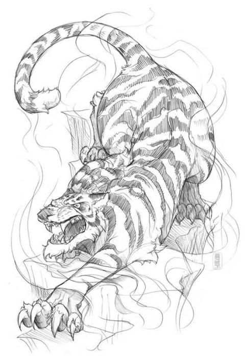 Tiger Tattoo Design Wallpaper 7 تصوير الشاشة