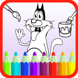 Coloring Page Oggy Cockroaches иконка