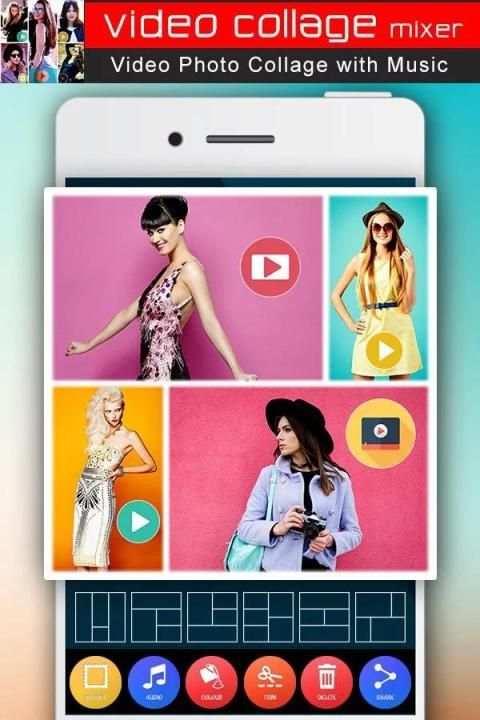 Video Collage Mixer : Mix Video And Music स्क्रीनशॉट 1
