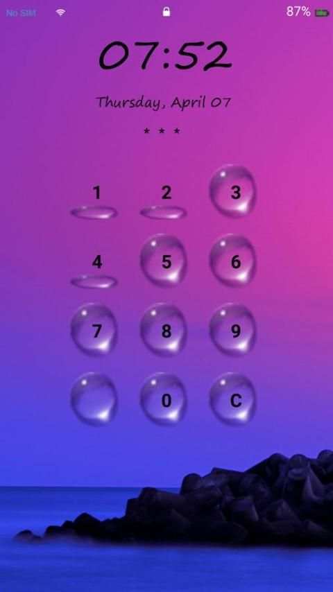 Lock Screen - Water Drop स्क्रीनशॉट 7