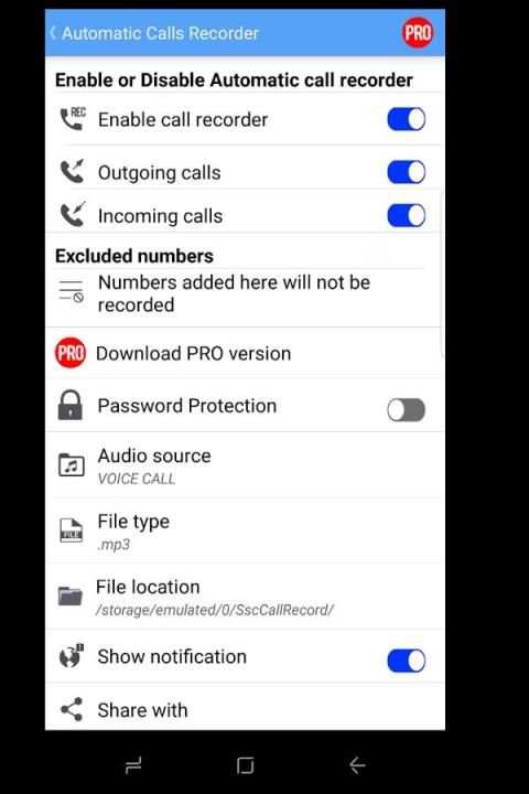 Automatic Calls Recorder screenshot 3