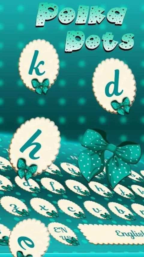 Turquoise Polka Dot keyboard Theme screenshot 3