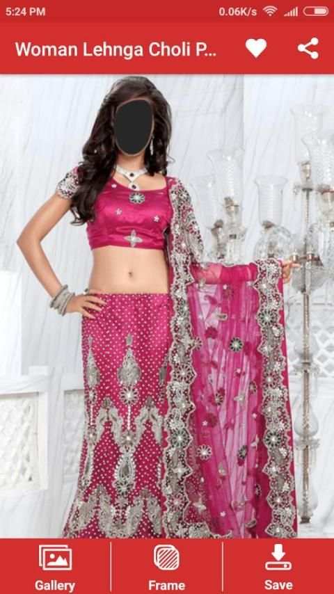 Woman Lehnga Choli Photo Montage скриншот 4