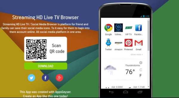 STREAMING HD LIVE TV / SOCIAL MEDIA BROWSER 1 تصوير الشاشة