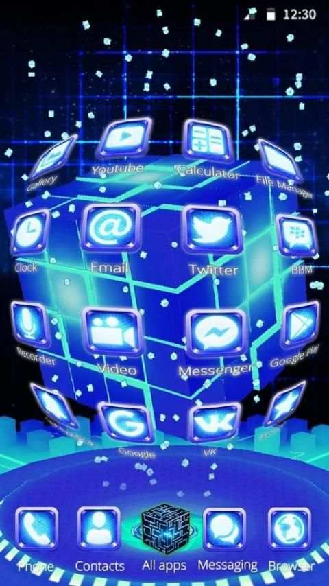 3D Sparkle Neon Cube Theme 2 تصوير الشاشة