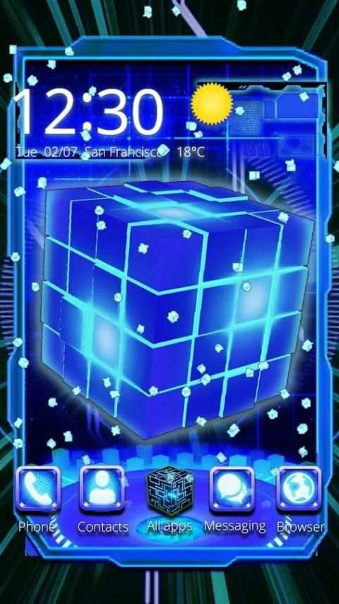 3D Sparkle Neon Cube Theme 6 تصوير الشاشة