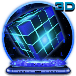 3D Sparkle Neon Cube Theme иконка