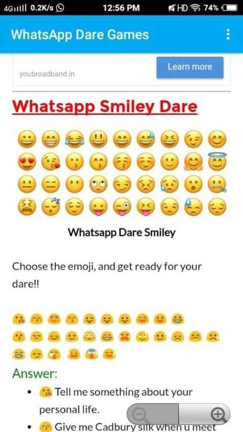 WhatsApp Dare Games: 2018 स्क्रीनशॉट 1