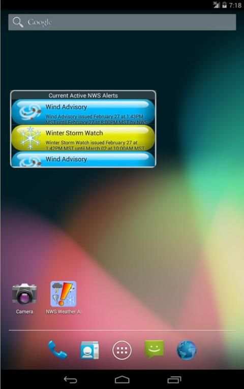 NWS Weather Alerts Widget скриншот 1