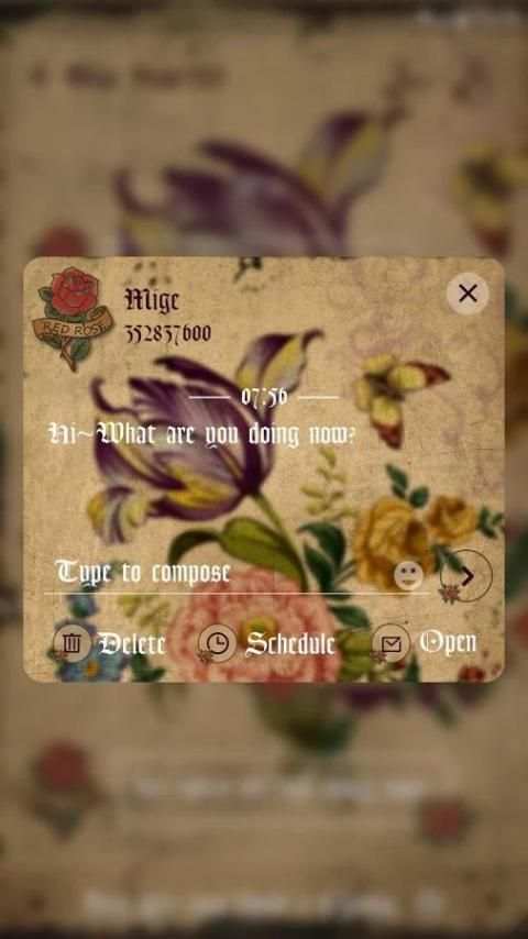GO SMS RETRO LOVE THEME screenshot 2