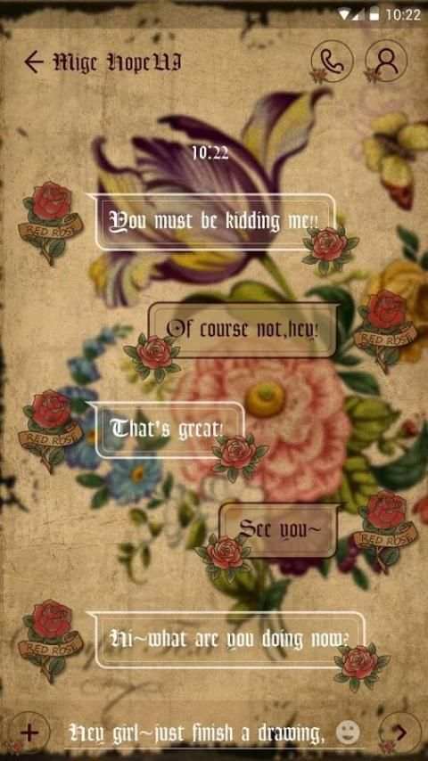 GO SMS RETRO LOVE THEME screenshot 3