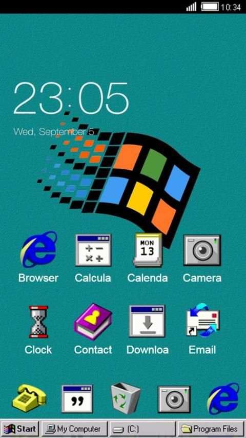 Windroid tema for windows 95 PC Computer Launcher screenshot 5