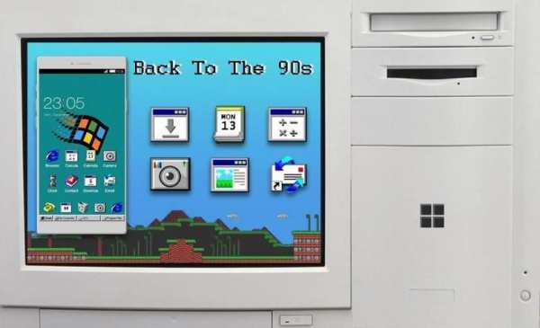 Windroid tema for windows 95 PC Computer Launcher screenshot 1