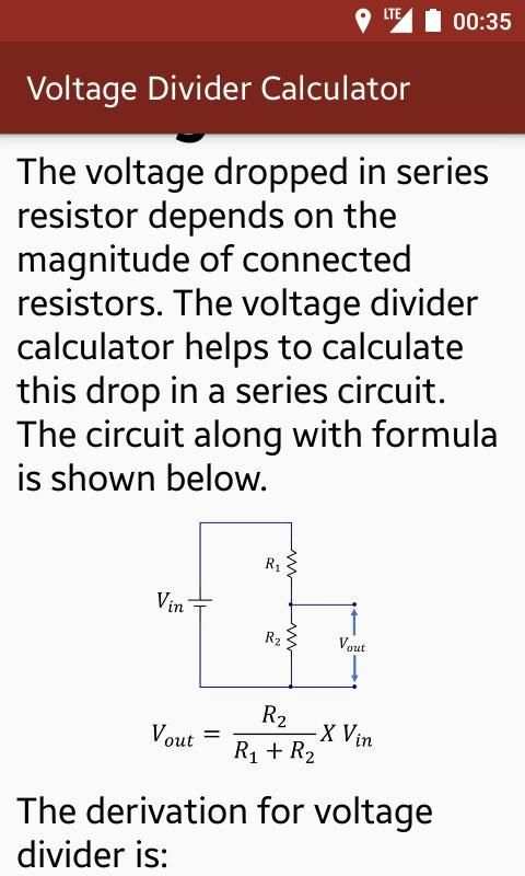 Voltage Divider Calculator 3 تصوير الشاشة
