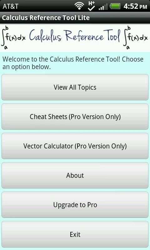 Calculus Reference Tool Lite स्क्रीनशॉट 3