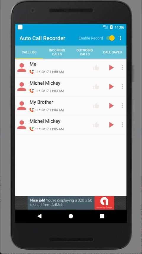Auto Call Recorder 2017 7 تصوير الشاشة