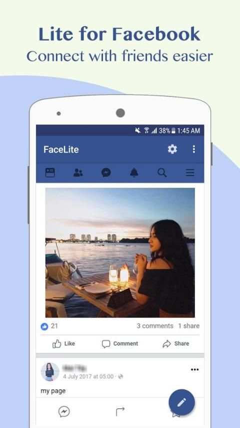 Lite for Facebook - Security Enhanced 2018 screenshot 2