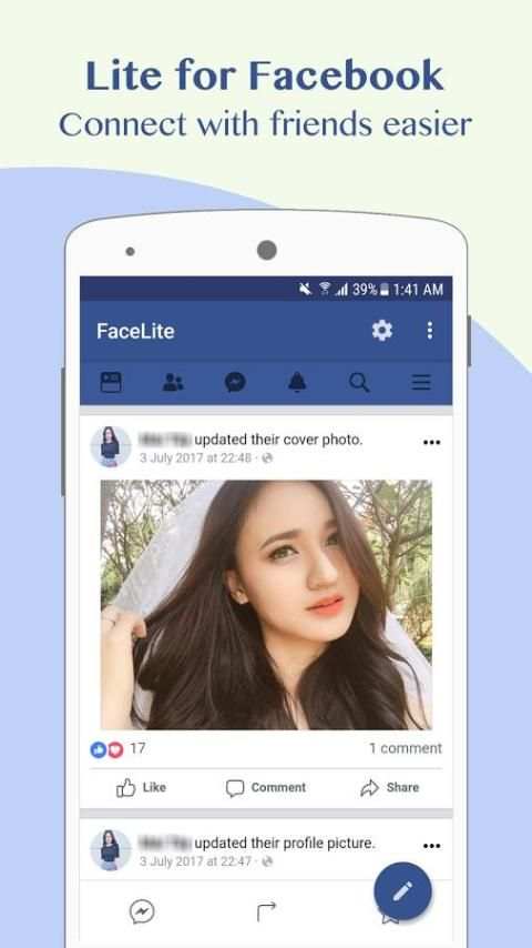 Lite for Facebook - Security Enhanced 2018 screenshot 3
