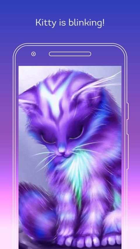 Fluffy kitty live wallpaper 1 تصوير الشاشة