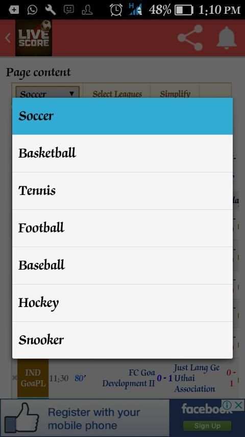 Live Score App скриншот 4
