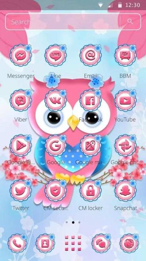 Cute Pink Owl Theme screenshot 5