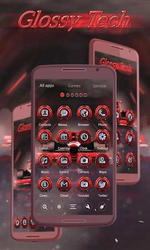 Glossy Tech V Launcher Theme screenshot 4