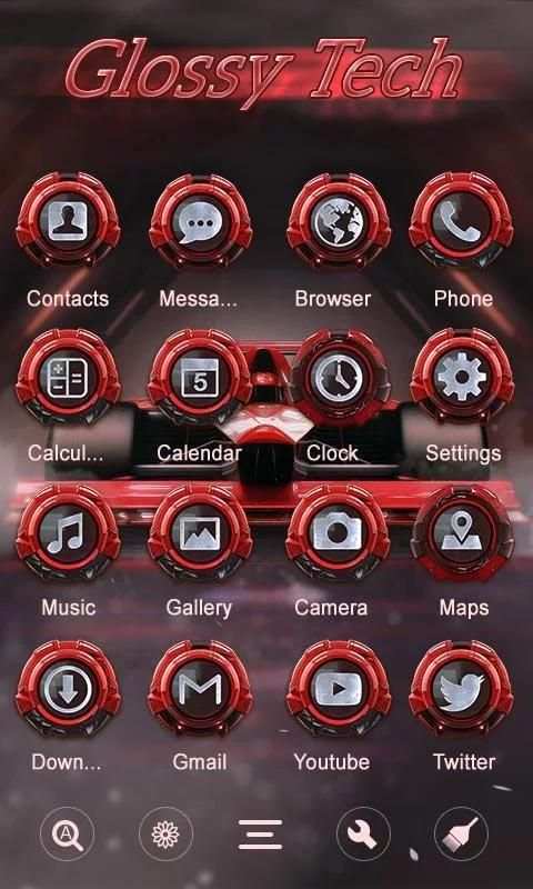 Glossy Tech V Launcher Theme screenshot 3